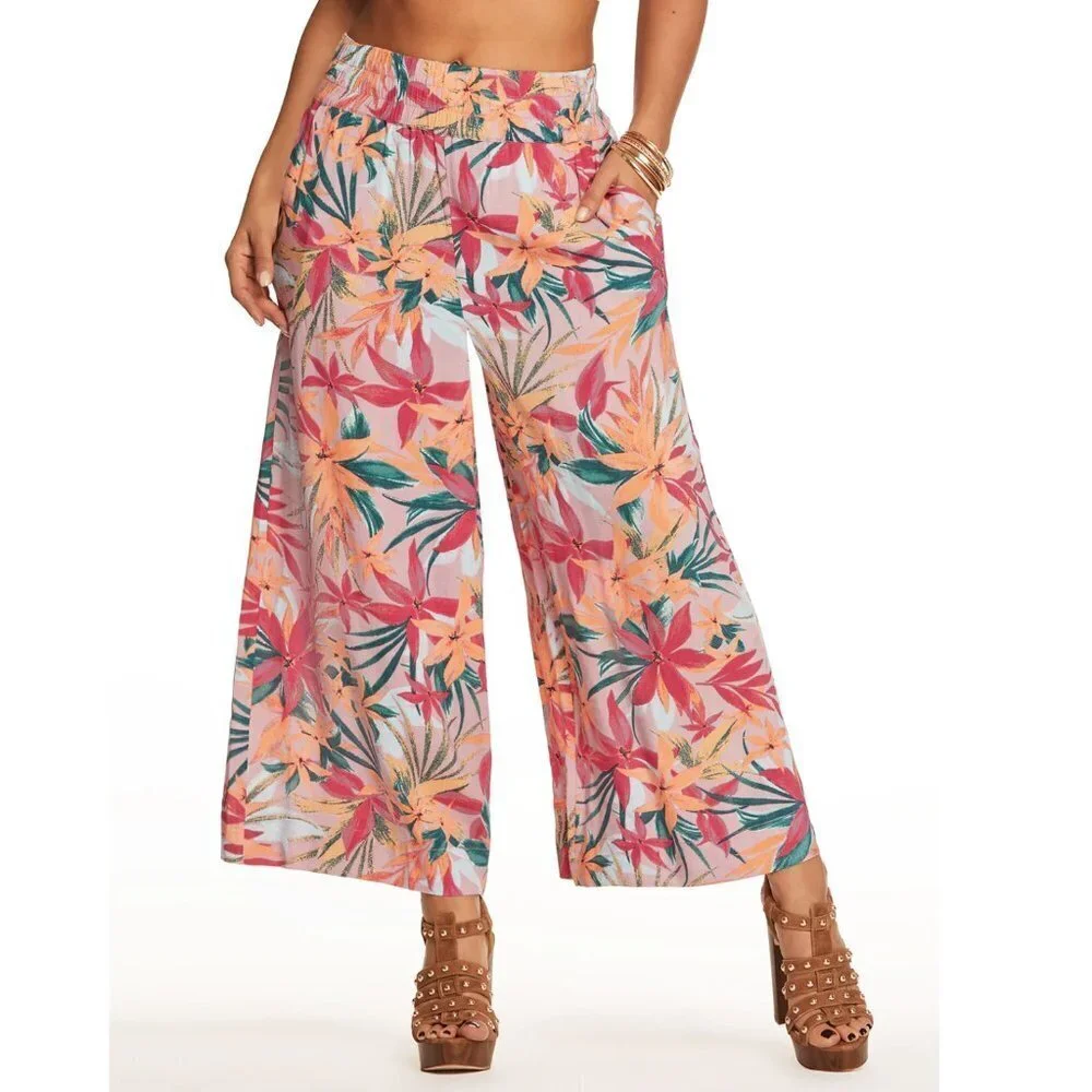 NWT Jessica Simpson Rosalie Wide Leg Pant in Floral Canopy - Picture 1 of 3